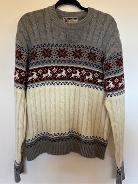 Vintage High Sierra Fair Isle Cable Crewneck Sweater A13